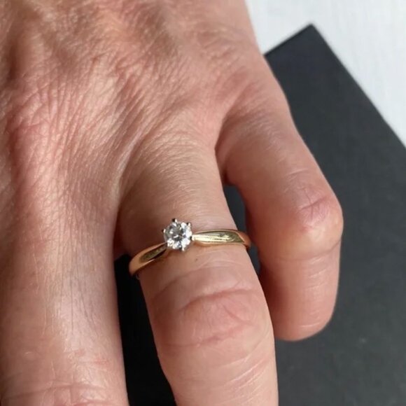 14K Leo Schachter Diamond Ring Size 6 .25 carat Diamond - Picture 1 of 7